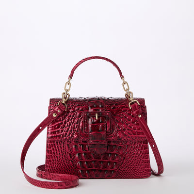 Merlot Ombre Melbourne Small Hallie Satchel Front View with Strap 

