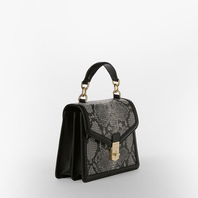 Black Spark Small Hallie Satchel Side View 