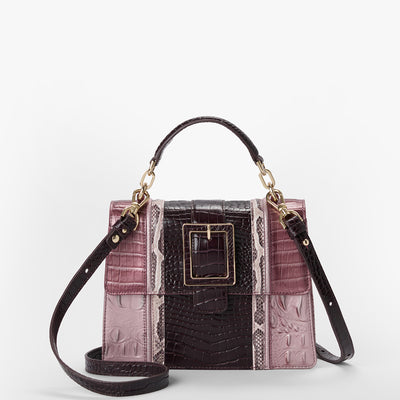 Mellow Rose Jessamine Small Hallie Satchel Front View with Strap 