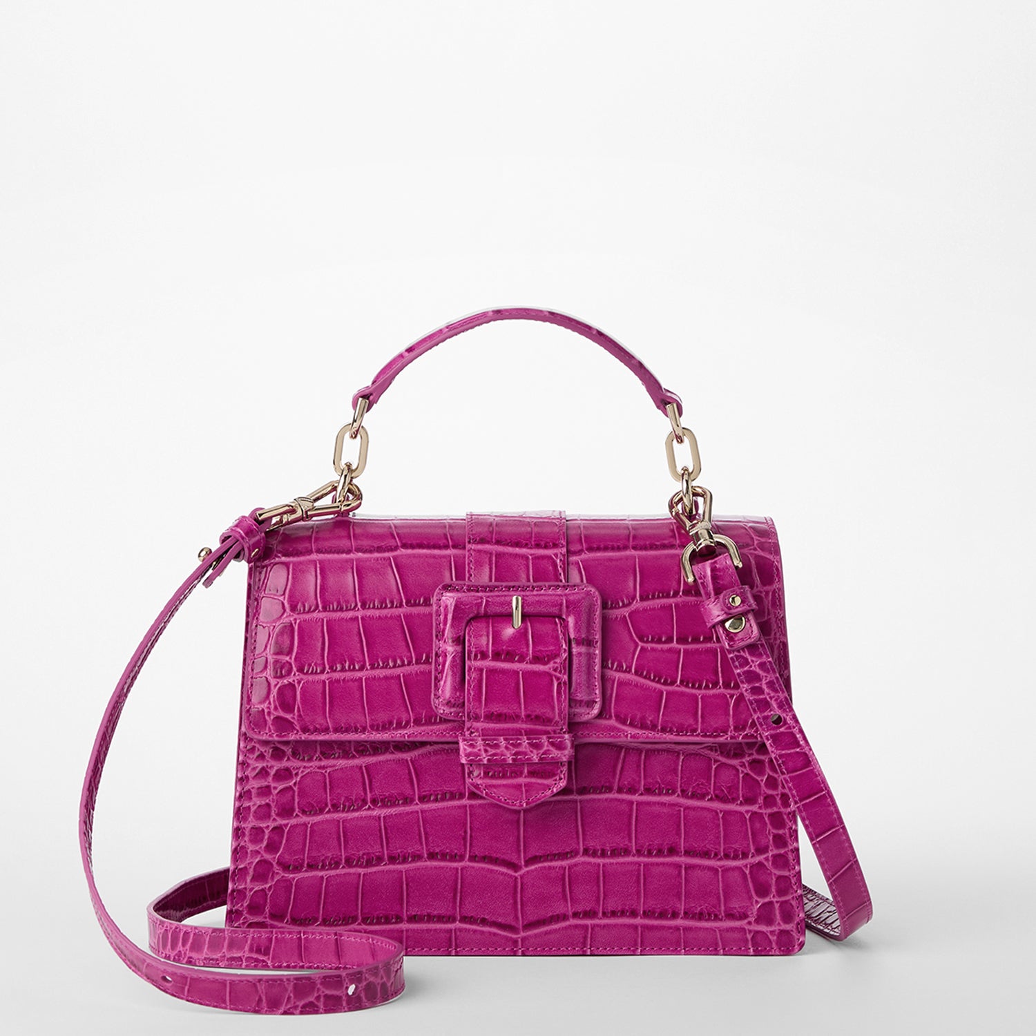 BRAHMIN ANYTIME MINI PURSE FUCHSIA LA SCALA SHOULDER good BAG