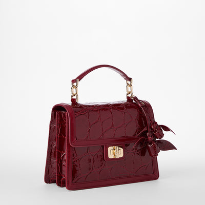 Red Claudine Small Hallie Satchel Side View