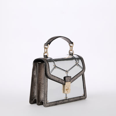 Chrome Tamar Small Hallie Satchel Side View 
