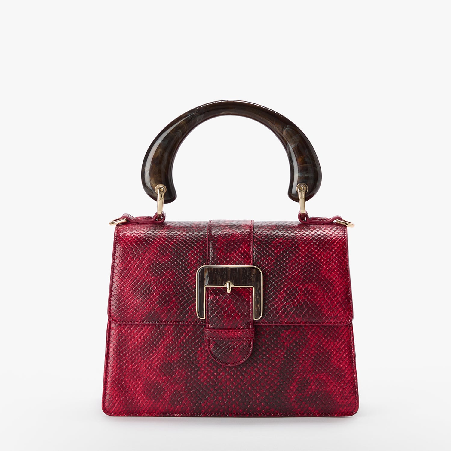Hallie Small Satchel | Red Opal Cassatt | BRAHMIN