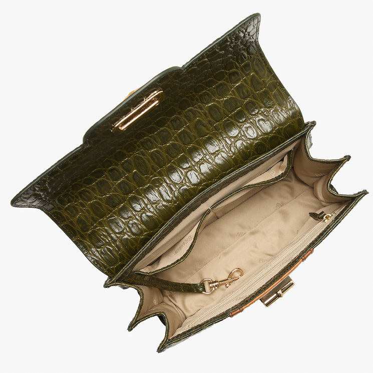 Green Brookhaven Small Hallie Satchel Open Top View