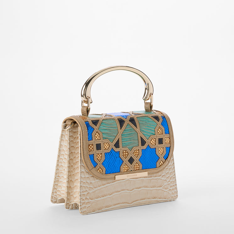 Multi Mosaic Small Hallie Satchel Side View