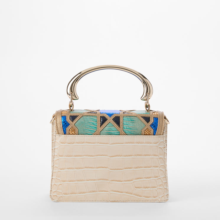 Multi Mosaic Small Hallie Satchel Back View
