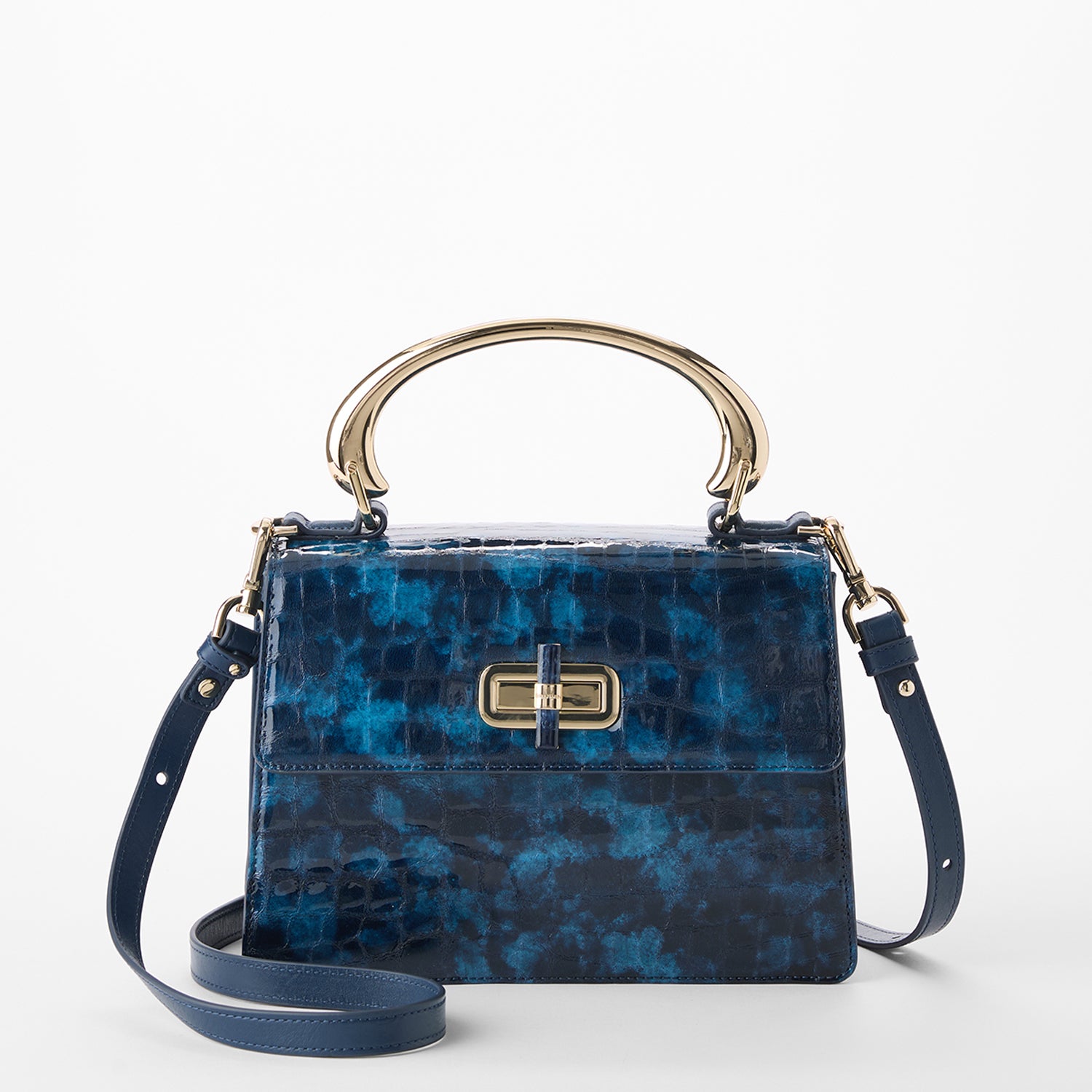 Small Hallie Satchel | Ultramarine Nile | BRAHMIN