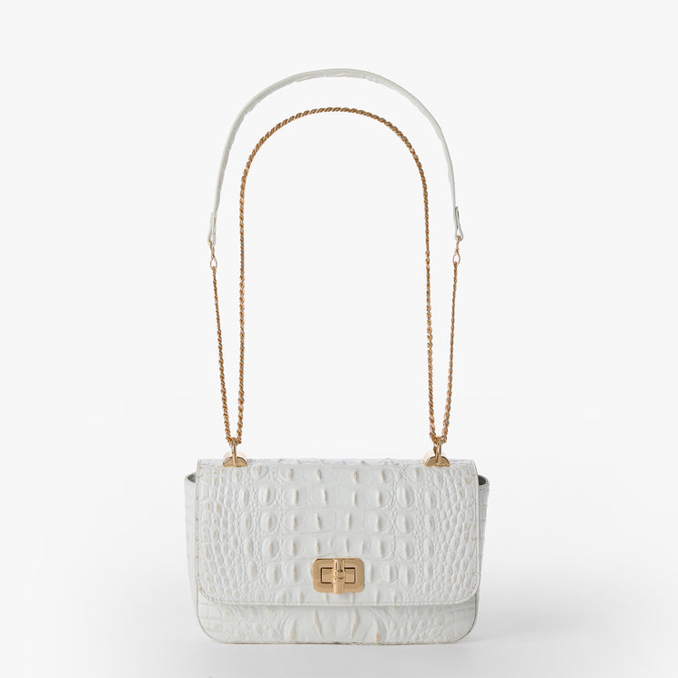 Sea Salt White Melbourne Rosa Crossbody Front View With Strap
