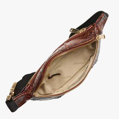 Hollis Leather Belt Bag Pecan Melbourne Open Top View