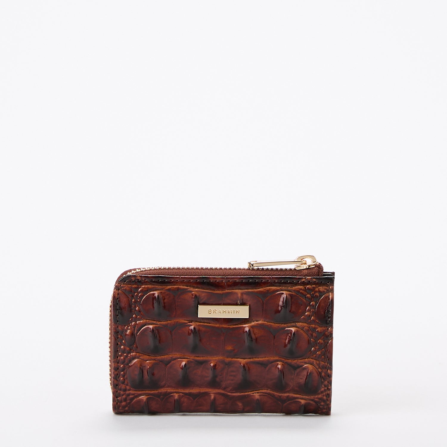 Anita Pecan Melbourne Small Zip Leather Wallet | BRAHMIN
