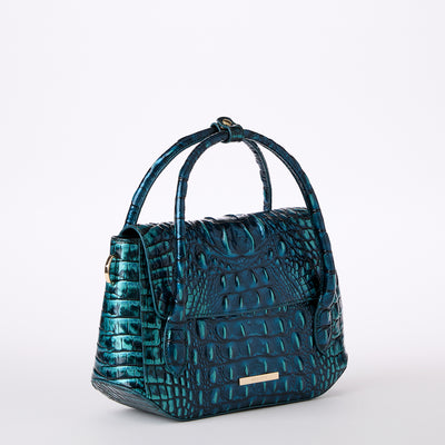 Blue Patina Melbourne Estelle Satchel Side View 