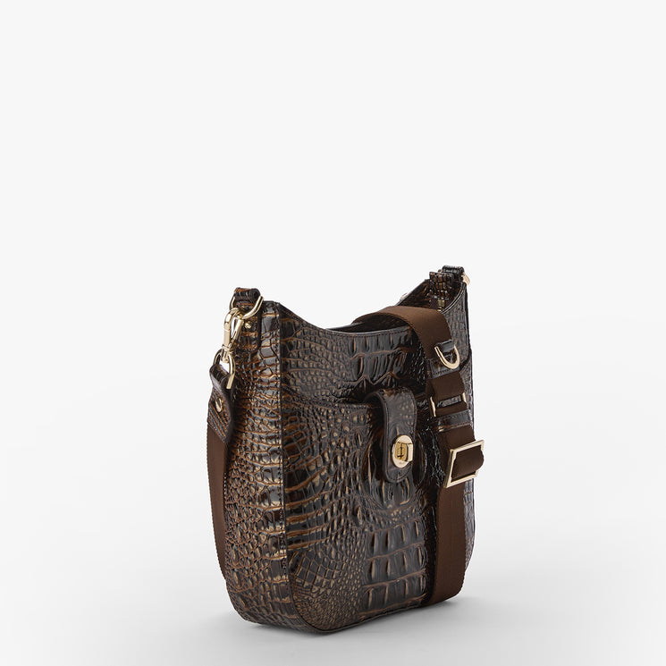 Chocolate Melbourne Small Leia Side View with Strap 