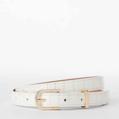 Sea Salt White Classic Croc 3/4 Wide Small Belt Front View