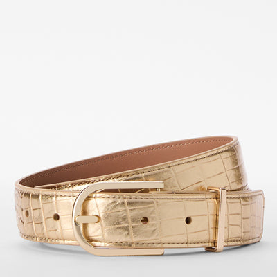 Gold Classic Croc Medium Gold Buckle Belt