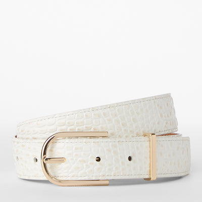 Sea Salt White Classic Croc 1.25 Wide Small Belt Front View