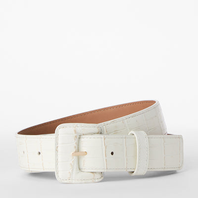 Sea Salt White Classic Vintage Croc	1.375 Wide Small Belt Front View