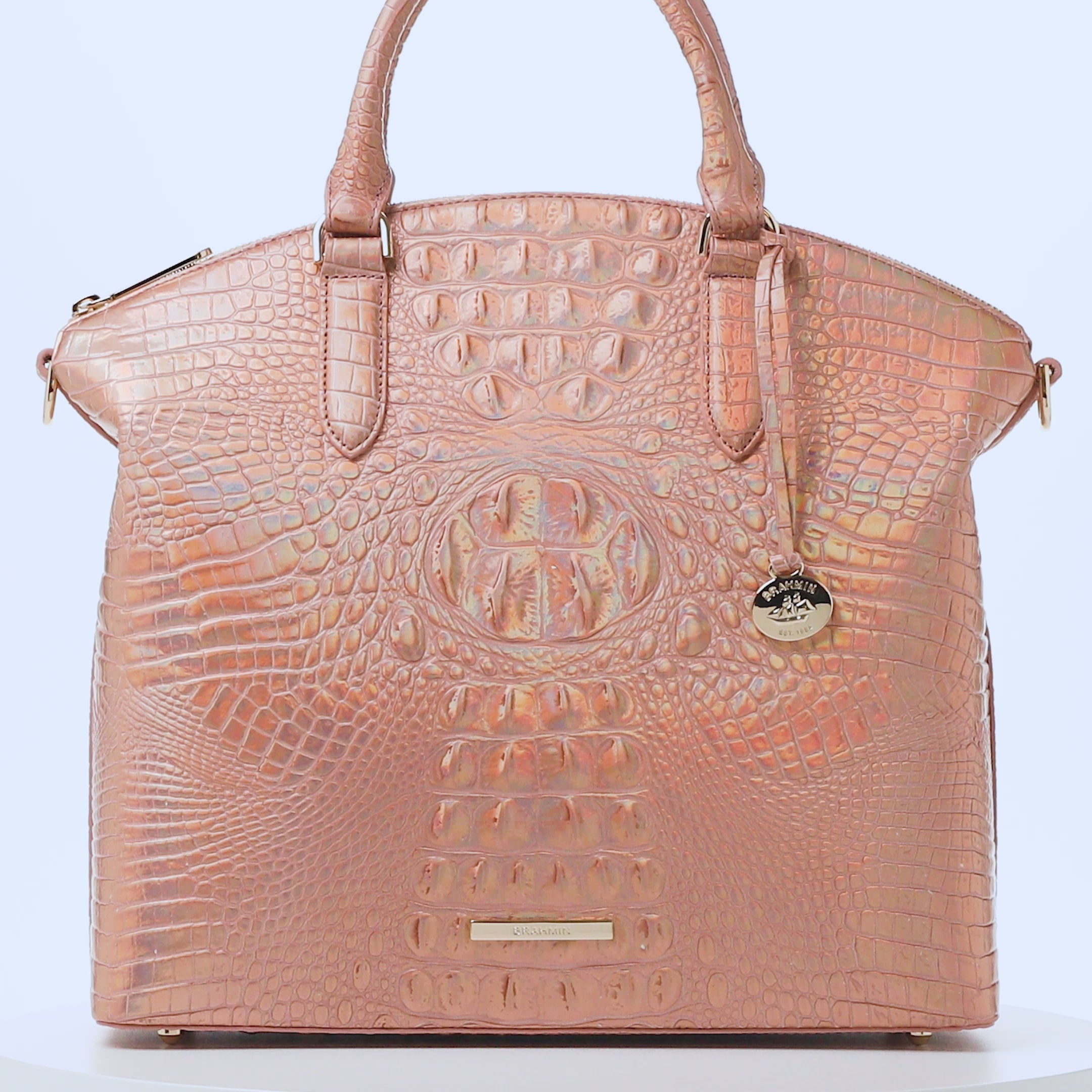 BRAHMIN Rose Gold DUXBURY Leather hot Satchel