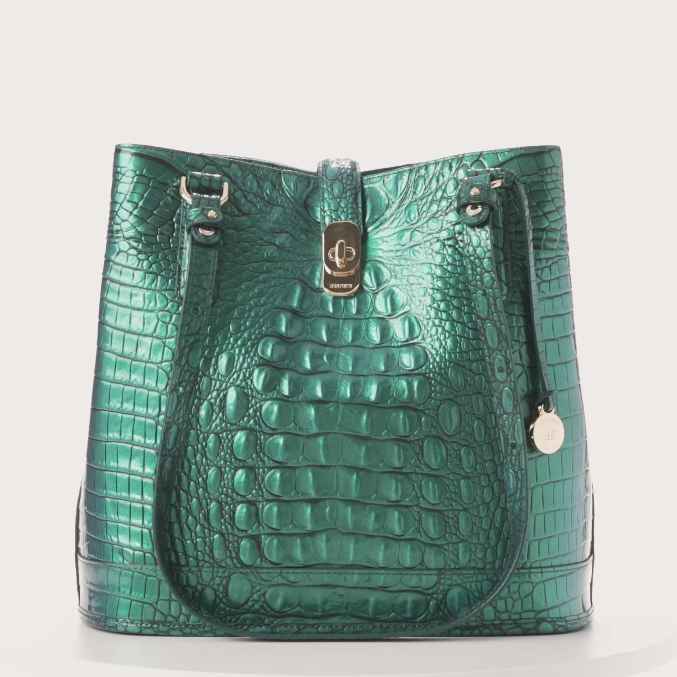 Fiora Bucket Bag | Mystic Green Melbourne | BRAHMIN